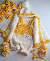 Yellow Ribbed Suspender Set -5pc