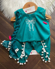 Green Bow Puff -3pc