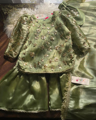 Gota Gharara-4pc Sage Green
