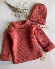 Knitted Pullover -2pc Tpink