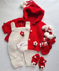 Red Grace Suspender Set -4pc