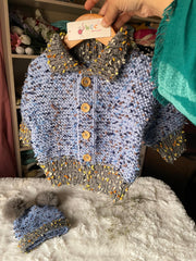 Textured Coat Set -2pc Grey