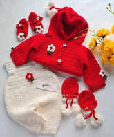 Red Grace Suspender Set -4pc