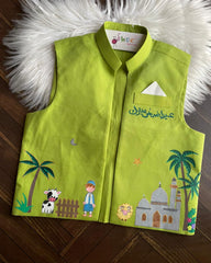 Olive Eid Waistcoat -1pc
