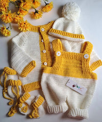 Yellow Ribbed Suspender Set -5pc