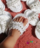 Pearl white flip-flops