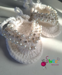 Pearl white flip-flops