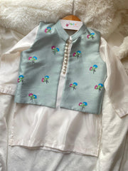Silk Painted Petals Waistcoat -1pc