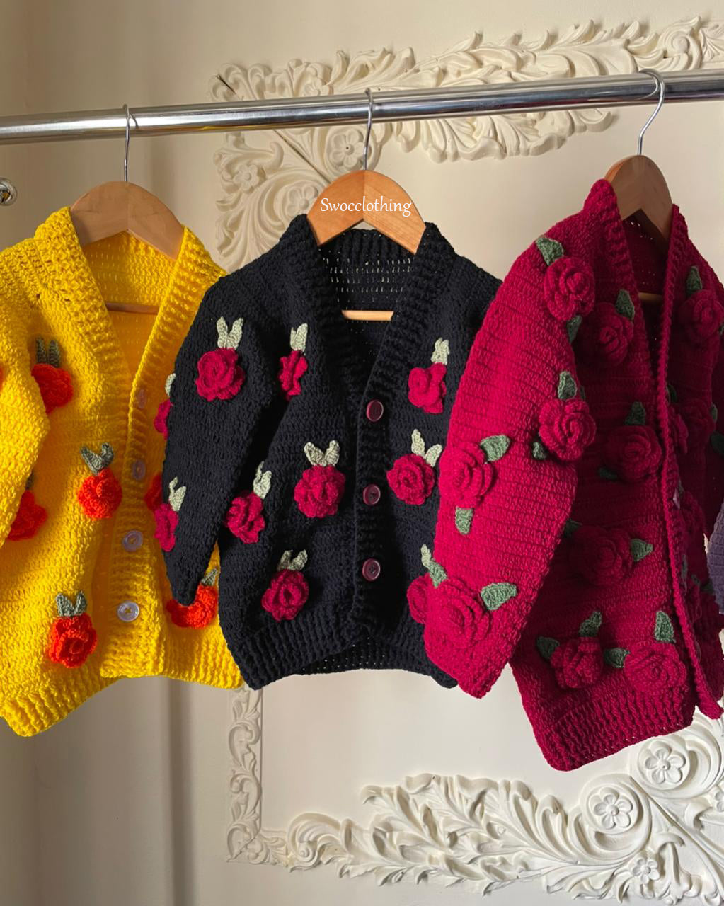 Rose Cardigan -1pc Maroon