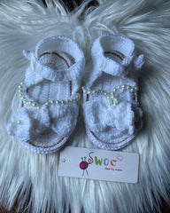 White Beads Sandals