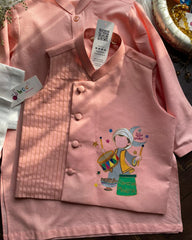 Coral Eid Waistcoat -1pc