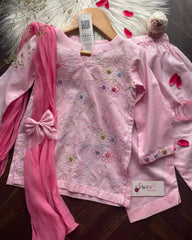 Gulabi Kacha Tanka -3pc