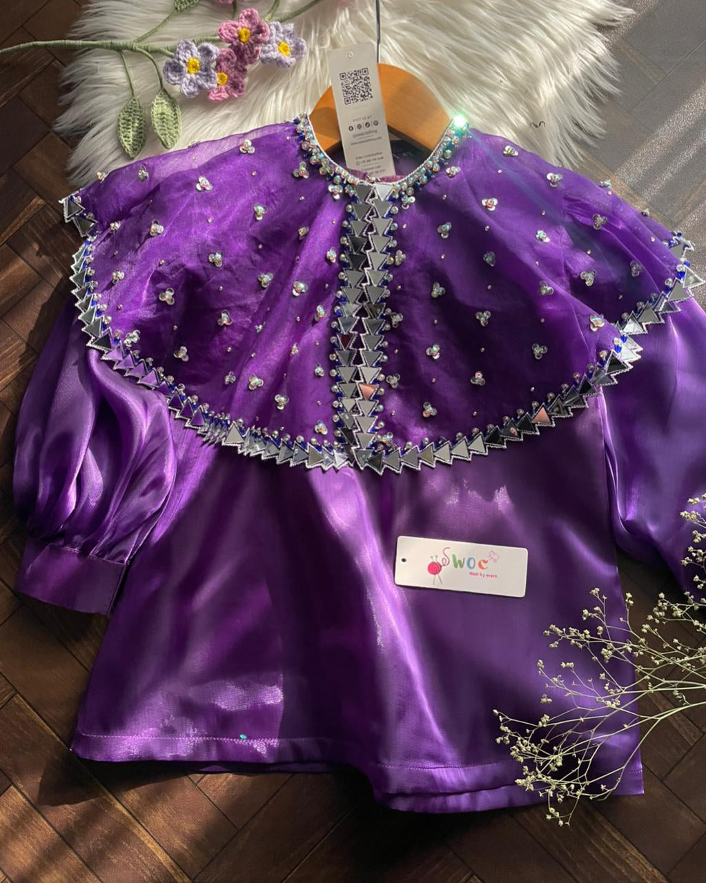 Plum Sheesh Cape -2pc