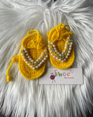 Yellow Beaded Sandals