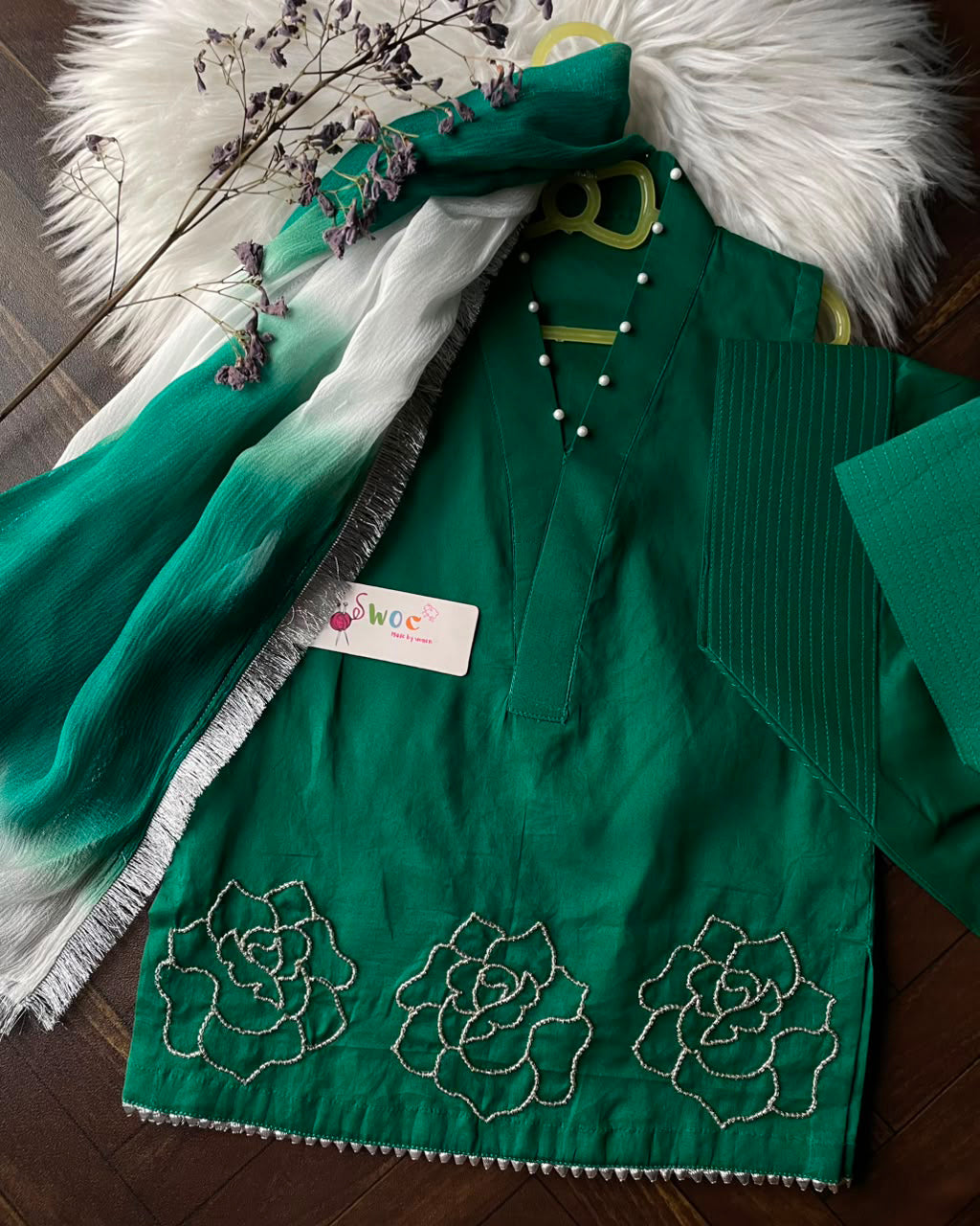 Green Rose -3pc