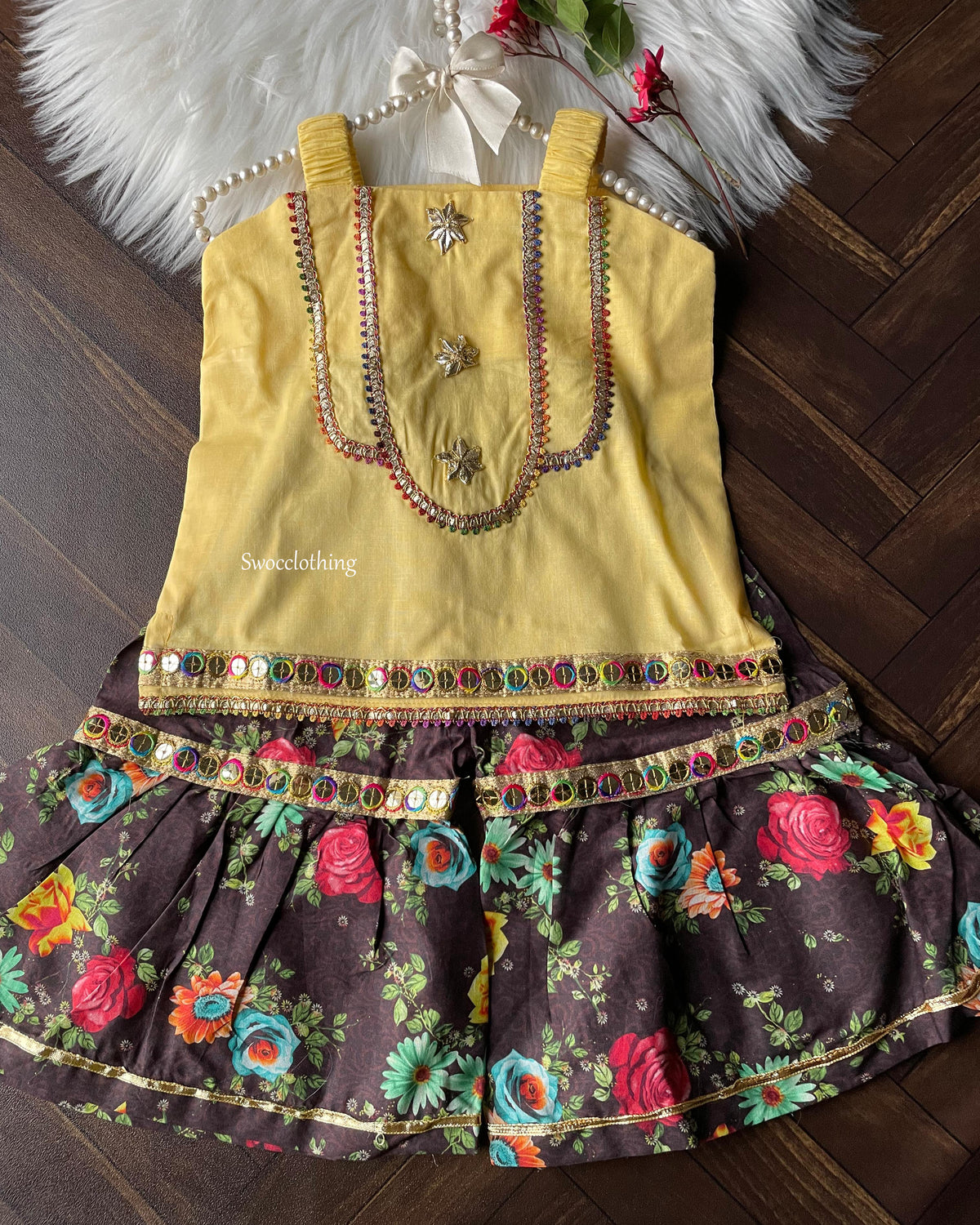 Yellow Ghrara Set -2pc