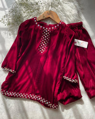 Velvet Bling -2pc Maroon