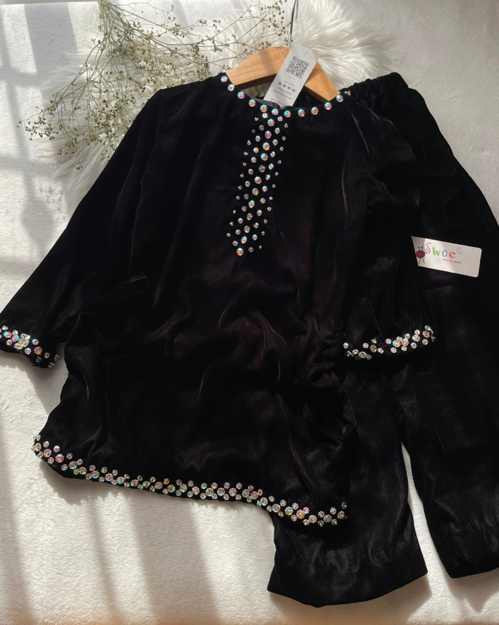 Velvet Bling -2pc Black