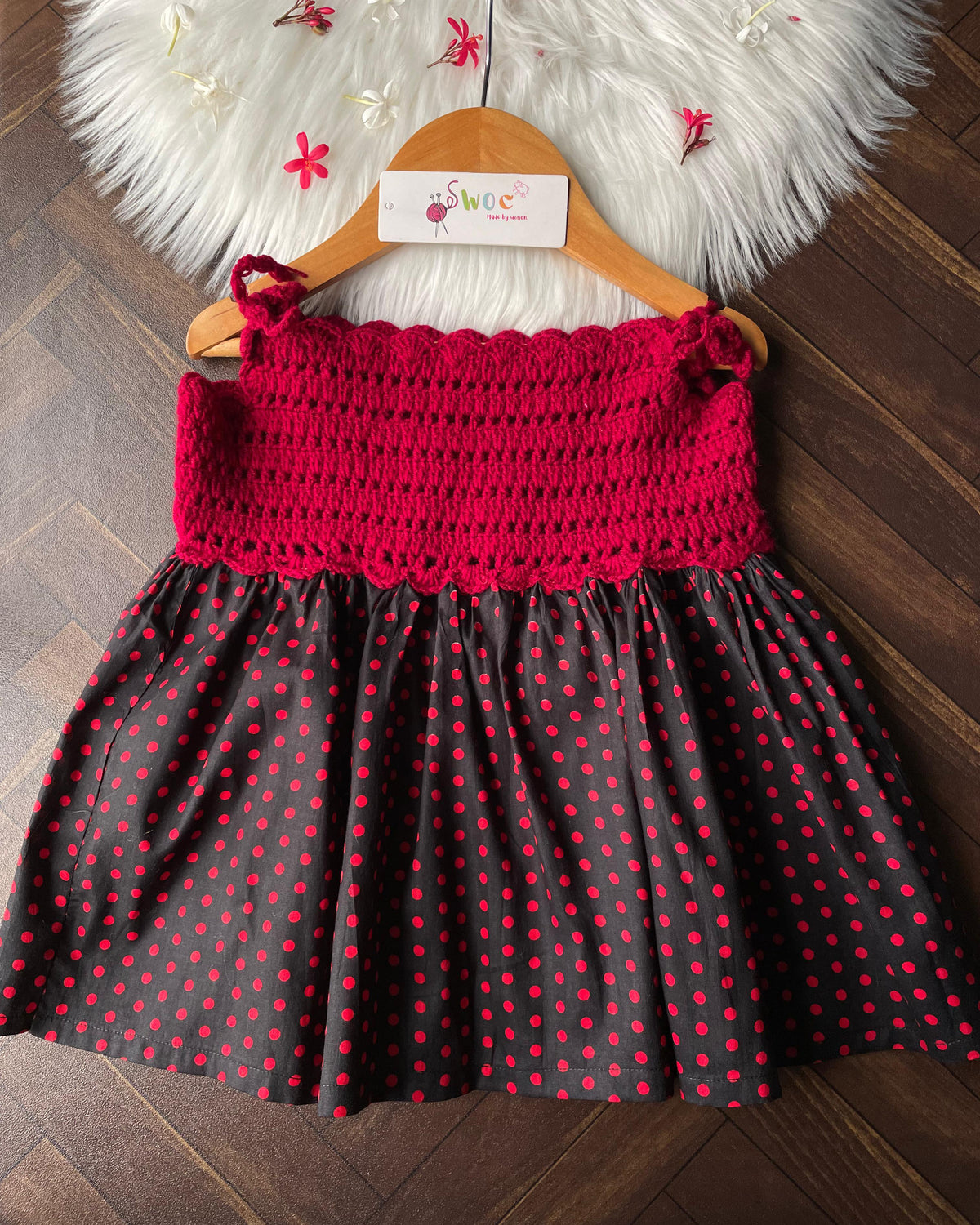 Maroon Crochet Dress -2pc