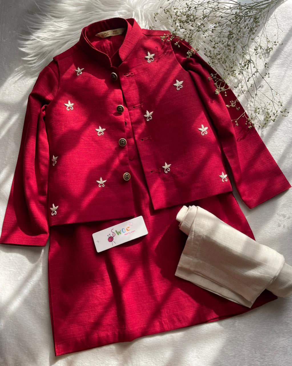 Maroon Dahlia Waistcoat -1pc