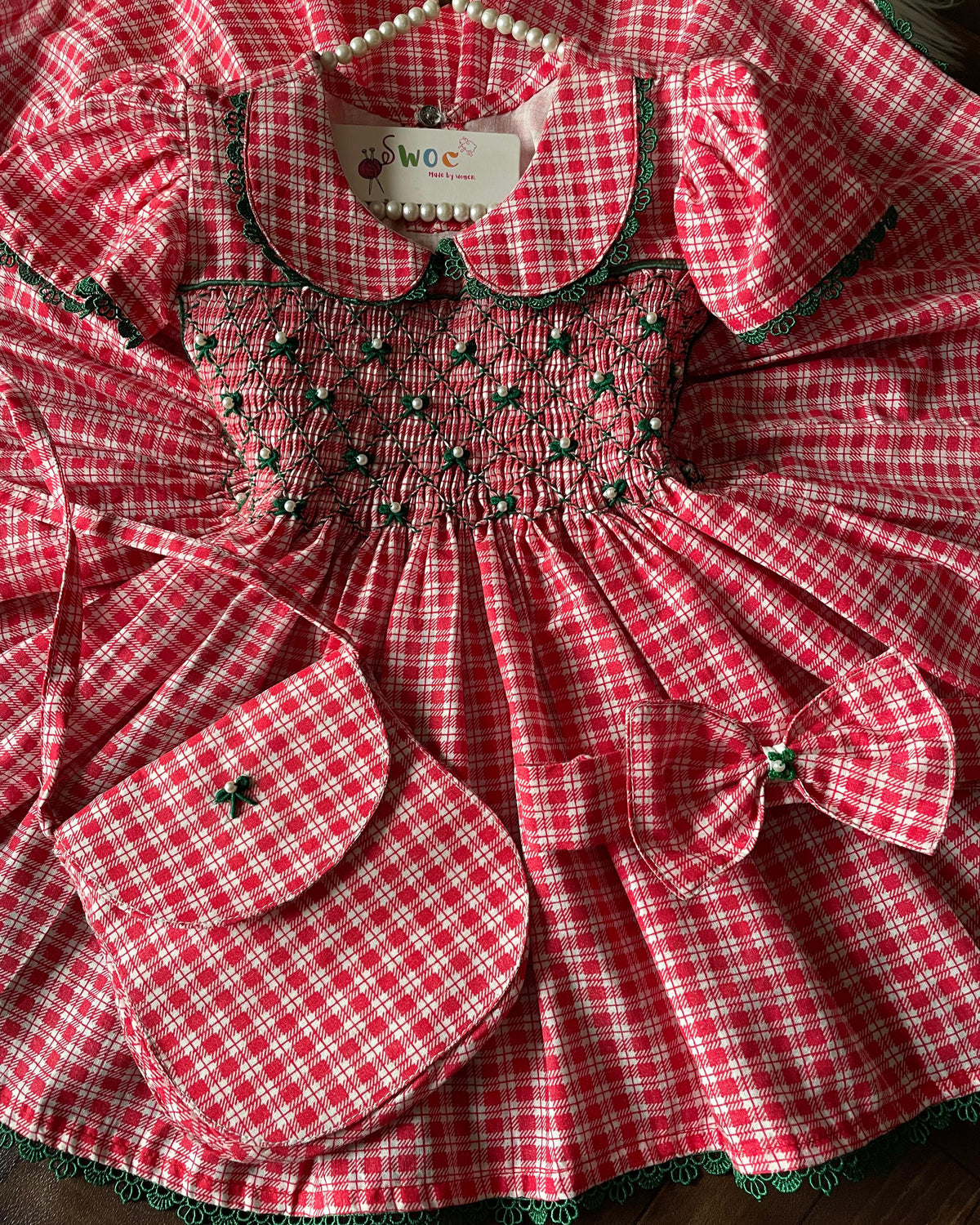 Red Checkered Couture -3pc
