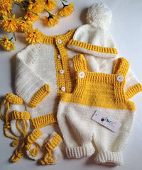 Yellow Ribbed Suspender Set -5pc