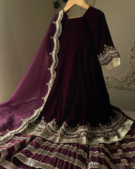 Burgundy Velvet -3pc