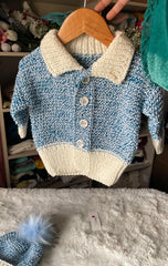 Textured Coat Set -2pc Sky
